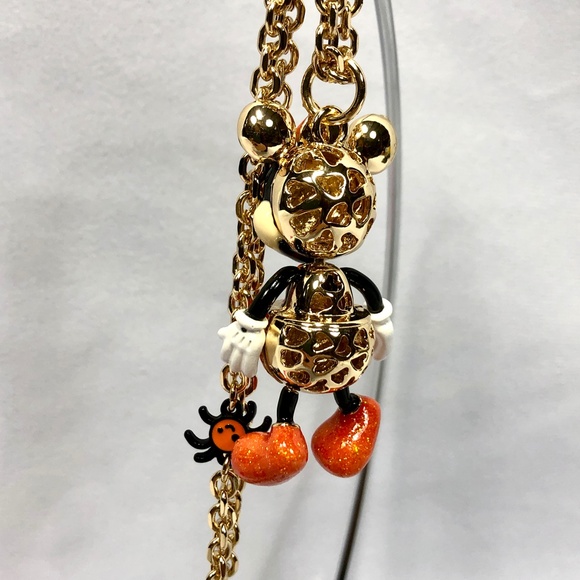 2022 Disney Parks Betsey Johnson Halloween Pumpkin Mickey Necklace - NEW - Picture 6 of 7